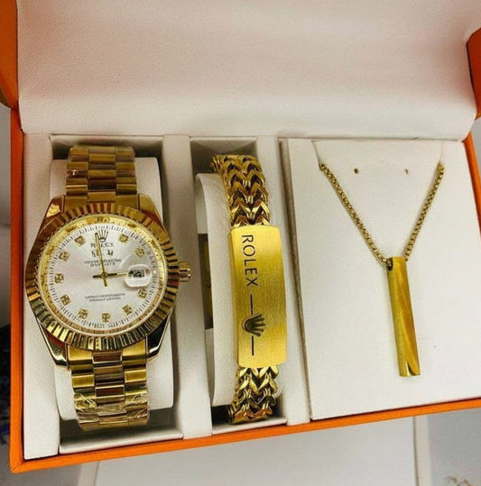 Gold Watch & Jewelry Set