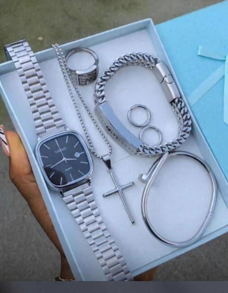 Men’s Silver Fashion Box Set